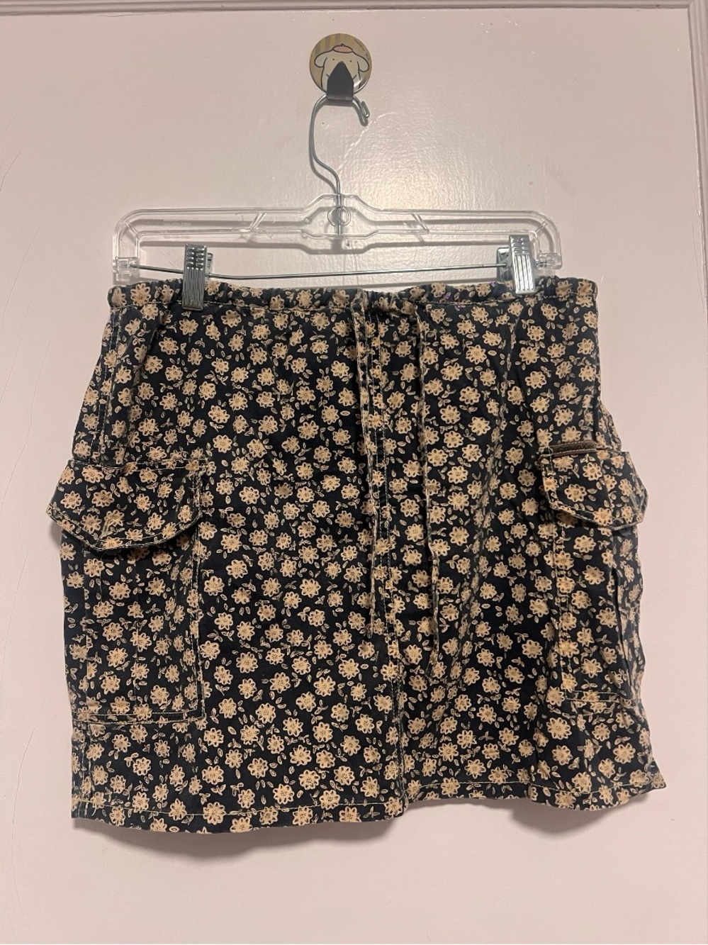 Calvin Klein vintage 90s y2k floral drawstring utility cargo mini skirt RARE